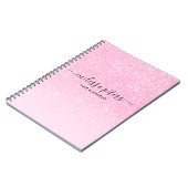Roze glitter Sparkle Moderne Business Notitieboek (Linkerzijde)
