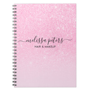 Roze glitter Sparkle Moderne Business Notitieboek