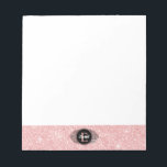 Roze Glitter Sparkle Monogram Notitieblok<br><div class="desc">Dit leuke monogram notitieblok heeft een zwart-wit monogram op een prachtige roze glitter achtergrond. Pas de muismat aan met de naam van uw keuze. Zo leuk voor een meiden terug naar school benodigdheden. Ontworpen voor u door Blackberry Boulevard.</div>