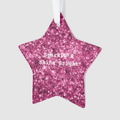 Roze Glitter Sparkle Ornament (voorkant)
