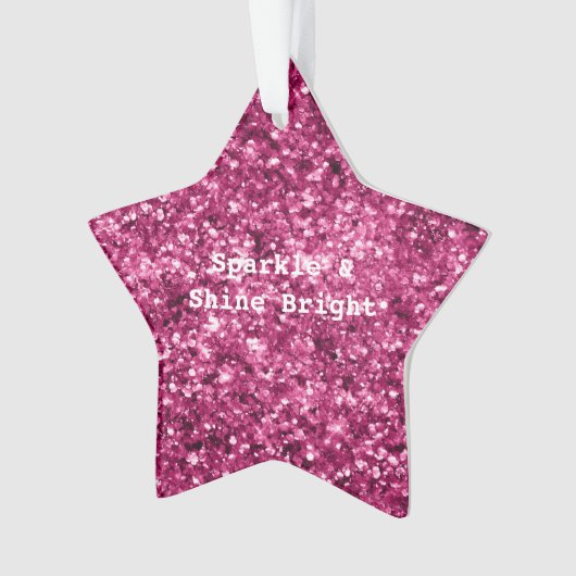 Roze Glitter Sparkle Ornament (voorkant)