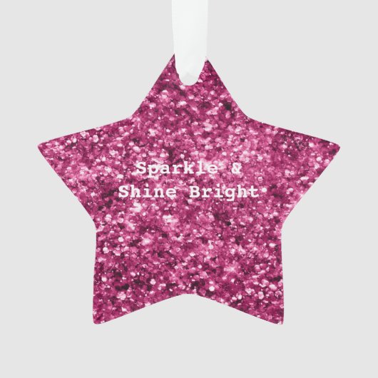 Roze Glitter Sparkle Ornament (voorkant)