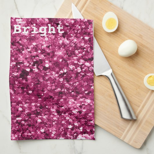 Roze Glitter Sparkle Theedoek (Quarter Fold)