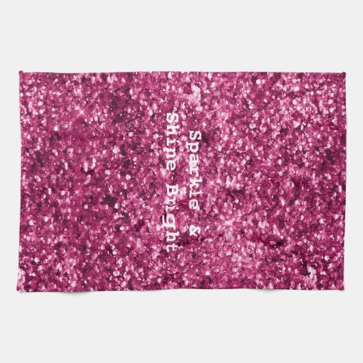 Roze Glitter Sparkle Theedoek (Horizontaal)
