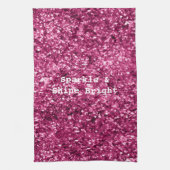 Roze Glitter Sparkle Theedoek (Verticaal)