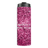Roze Glitter Sparkle Thermosbeker (Voorkant)