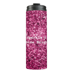 Roze Glitter Sparkle Thermosbeker