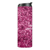 Roze Glitter Sparkle Thermosbeker (Gedraaid links)