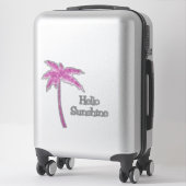 Roze Glitter Sparkle Tropische Palmboom Sticker (Koffer)