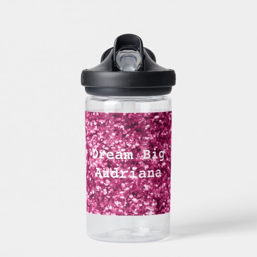 Roze Glitter Sparkle Waterfles (Voorkant)