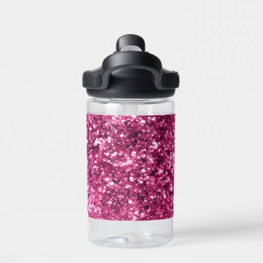 Roze Glitter Sparkle Waterfles (Achterkant)