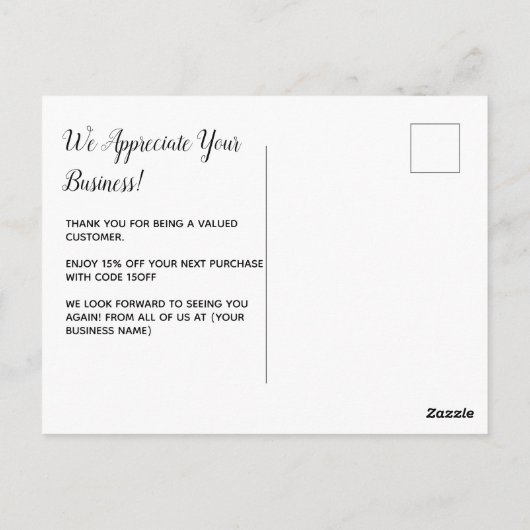 Roze glitter Sparkles Dank u Logo Zaken Briefkaart (Achterkant)