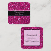 Roze glitter Sparkles Girly Glam Vierkante Visitekaartje (Voorkant / Achterkant)