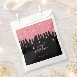 Roze glitter Sparkles Girly Sweet 16 Bedankzakje