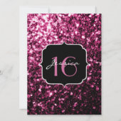 Roze glitter sparkles Sweet 16 Kaart (Voorkant)