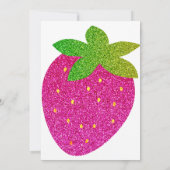 Roze Glitter Sparkling Y2K Aardbei 1e Verjaardag Kaart (Achterkant)