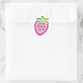 Roze Glitter Sparkling Y2K Aardbei Verjaardag Ronde Sticker (Tas)