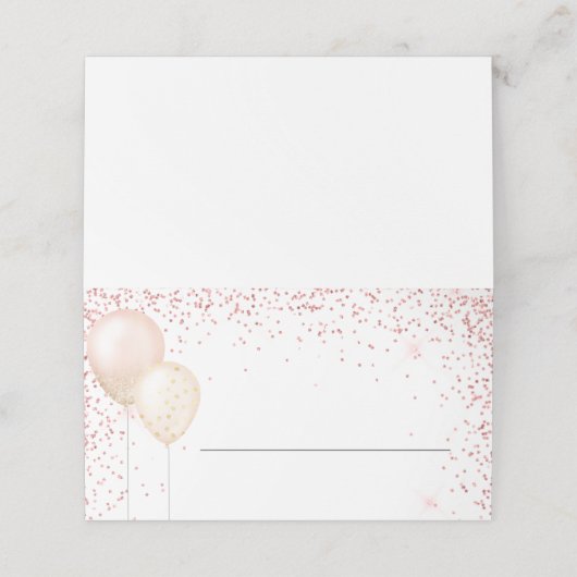 Roze glitter speciale gelegenheid plaatskaartje (Buitenkant ongevouwen)
