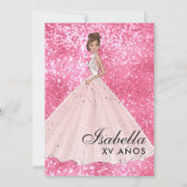 Roze glitter spelen Kaart | Las Vegas Quinceañera (Achterkant)