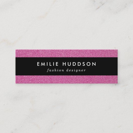 Roze glitter, sprankeling, glitter achtergrond mini visitekaartje (Voorkant)