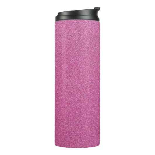 Roze glitter, sprankeling, glitter achtergrond thermosbeker (Gedraaid links)