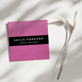 Roze glitter, sprankeling, glitter achtergrond vierkante visitekaartje