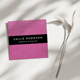 Roze glitter, sprankeling, glitter achtergrond vierkante visitekaartje