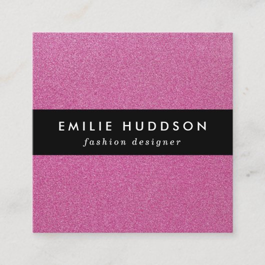 Roze glitter, sprankeling, glitter achtergrond vierkante visitekaartje (Voorkant)