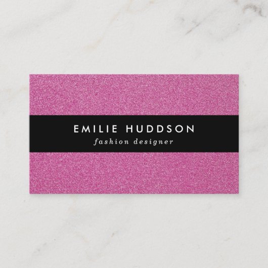 Roze glitter, sprankeling, glitter achtergrond visitekaartje (Voorkant)