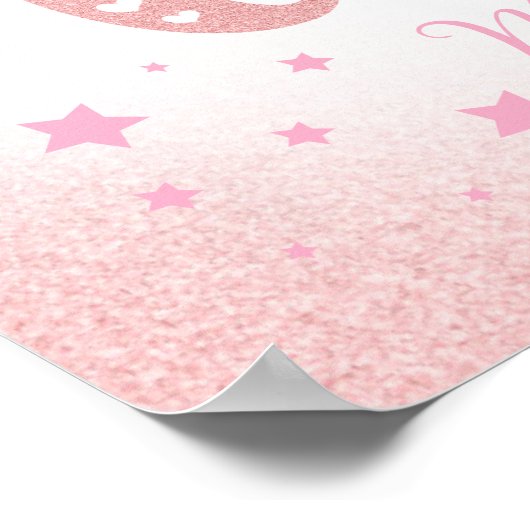 Roze glitter Starry Dream Big Little One Heart Poster (Hoek)