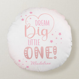 Roze glitter Starry Dream Big Little One Heart Rond Kussen