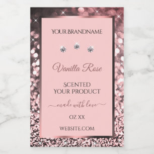 Roze glitter Stars Product Packaging Labels juwele Voedselcontainer Etiket