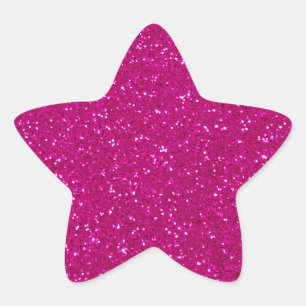 Roze glitter ster sticker
