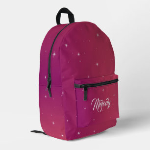 Roze Glitter Sterrennacht Trendy tiener Girly Bedrukte Rugzak
