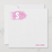 Roze Glitter Stippen Monogram Kaart (Voorkant)