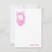 Roze Glitter Stippen Monogram Kaart (Voorkant)