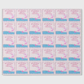 Roze Glitter Strandfeest Cadeaupapier (Vlak)