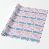 Roze Glitter Strandfeest Cadeaupapier (Uitgerold)