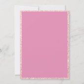 Roze Glitter Strandfeest Kaart (Achterkant)