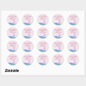 Roze Glitter Strandfeest Ronde Sticker (Vel)