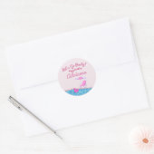 Roze Glitter Strandfeest Ronde Sticker (Envelop)