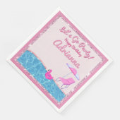 Roze Glitter Strandfeest Servet (Hoek)