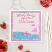 Roze Glitter Strandfeest Servet (Insitu)