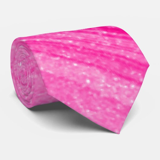 Roze glitter stropdas (Opgerold)