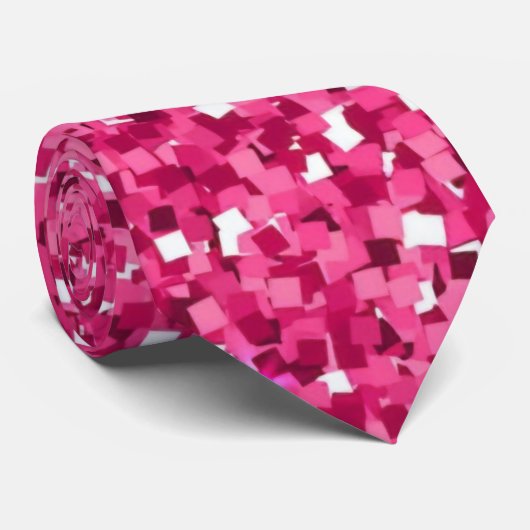 Roze Glitter stropdas (Opgerold)