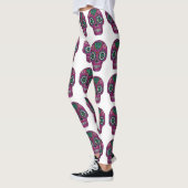 roze glitter suikerschedel leggings (Links)