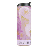 *~* Roze Glitter SWAG Marble QR Thermal Tumbler Thermosbeker (Gedraaid links)