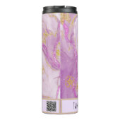 *~* Roze Glitter SWAG Marble QR Thermal Tumbler Thermosbeker (Achterkant)