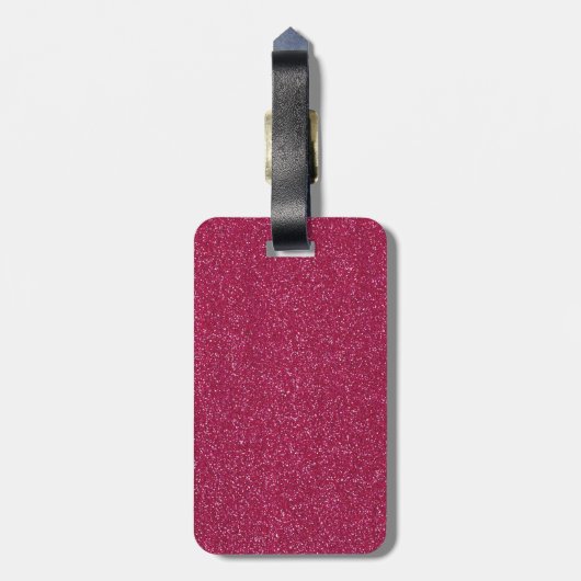 Roze Glitter SWEET16 Bagagelabel (Achterkant verticaal)