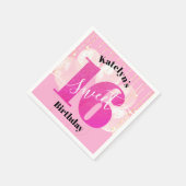 Roze Glitter Sweet 16 Birthday Balloons Script Servet (Hoek)